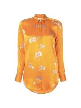 Equipment Femme Golden Floral Silk Button-Up Blouse